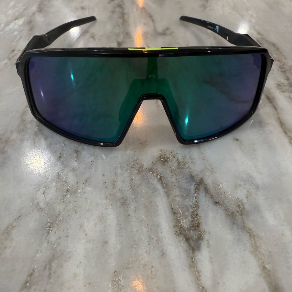 Oakley Sutro Lite Black Sunglasses with Blue-Green Lenses - Picture 3 of 7